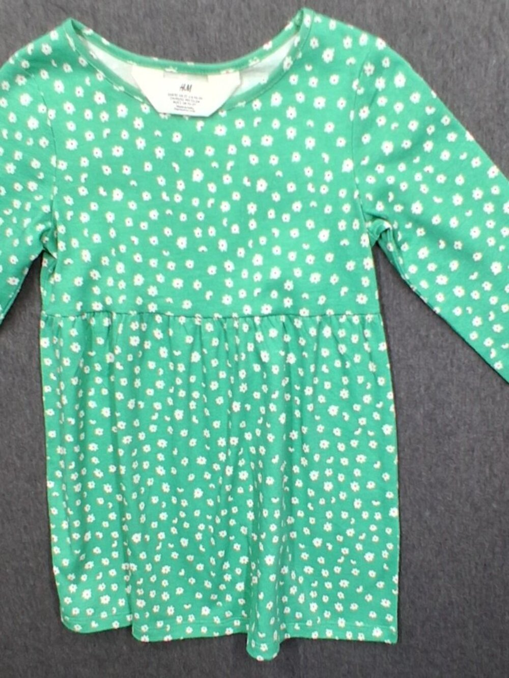 Toddler dress, H&M. Size 2t, green and white, new with tags